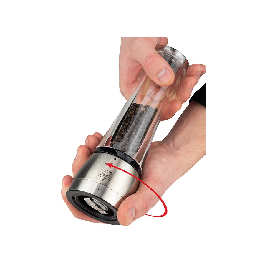 Набор мельниц для соли и перца Peugeot Daman 16 см, сталь нержавеющая, акрил, прозрачный