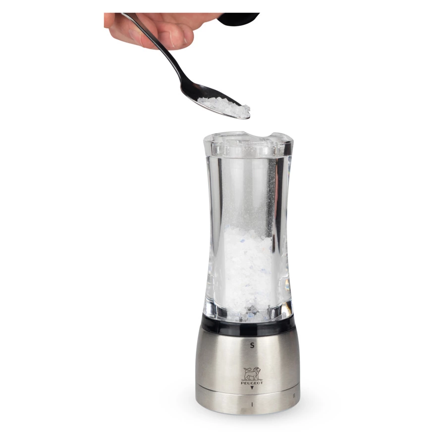 Набор мельниц для соли и перца Peugeot Daman 16 см, сталь нержавеющая, акрил, прозрачный