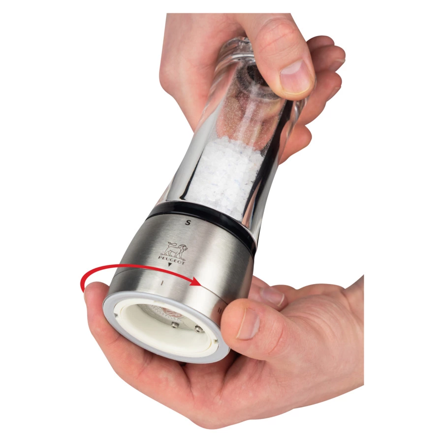 Набор мельниц для соли и перца Peugeot Daman 16 см, сталь нержавеющая, акрил, прозрачный