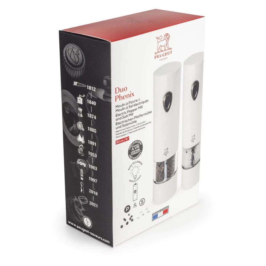 Набор мельниц для соли и перца электрических Peugeot Phenix 28 см, пластик