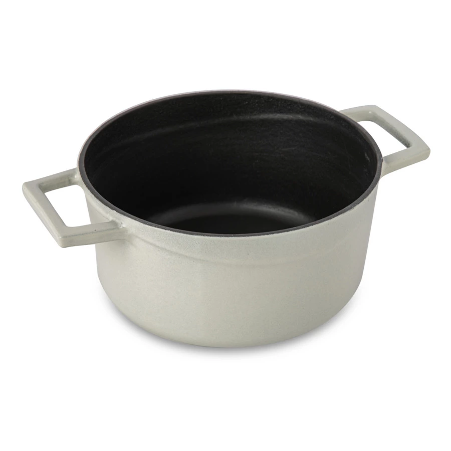 Кастрюля с крышкой LAVA Premium d20 см, 2,8 л, чугун, кремовая