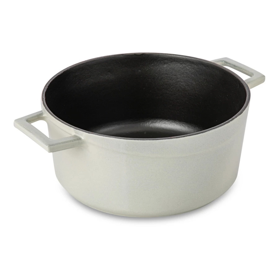 Кастрюля с крышкой LAVA Premium d24 см, 4,5 л, чугун, кремовая