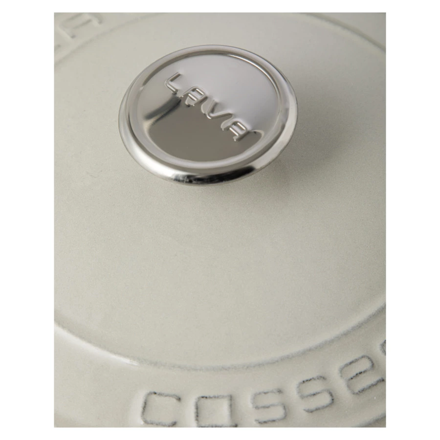 Кастрюля с крышкой низкая LAVA Premium d28 см, 3,5 л, чугун, кремовая