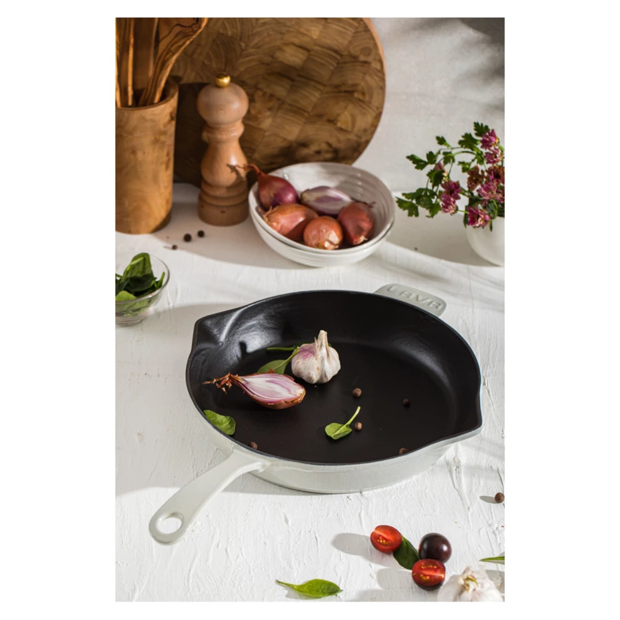 Сковорода LAVA Premium d28 см, 2,3 л, чугун, кремовая