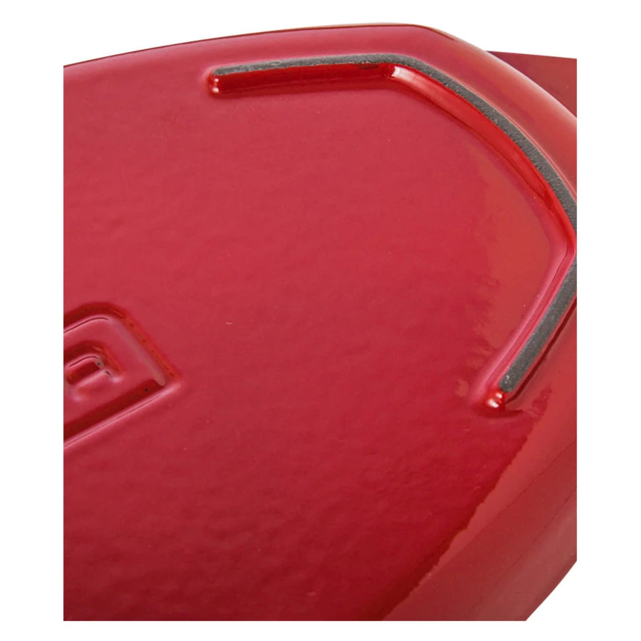 Форма овальная для рыбы на подставке LAVA 20х35 см, чугун, бук, красная