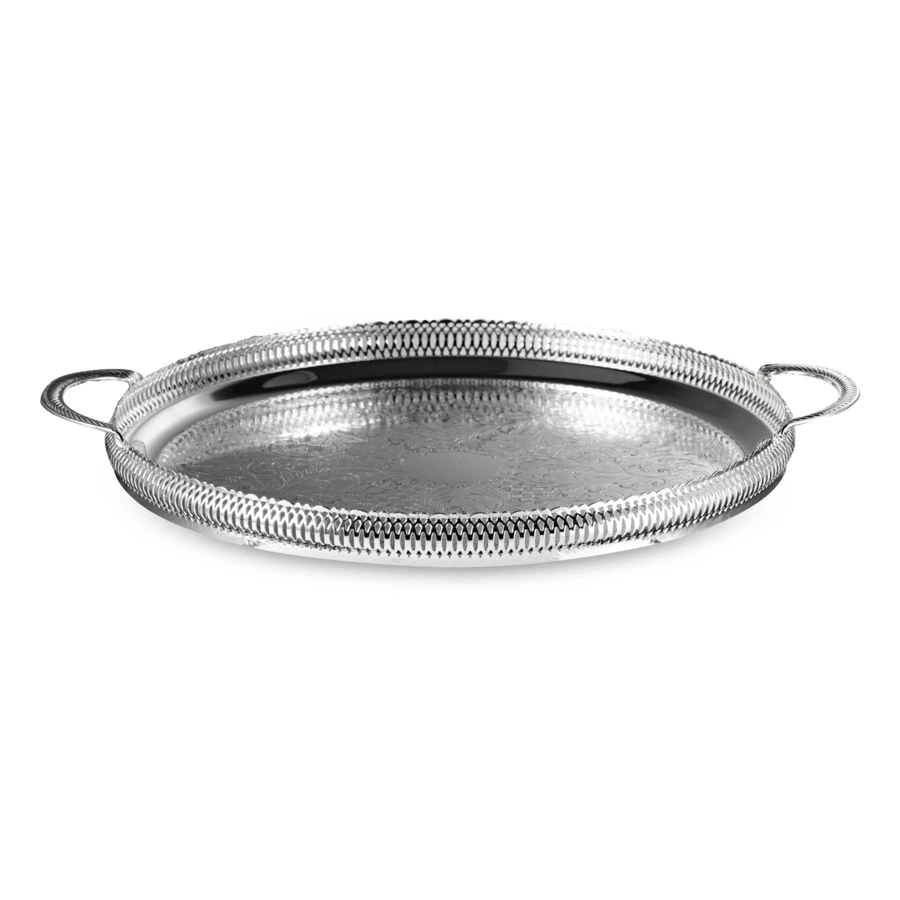 Набор для чая Queen Anne: поднос, сахарница, ложка, 6 стаканов с подстаканниками, сталь, стекло