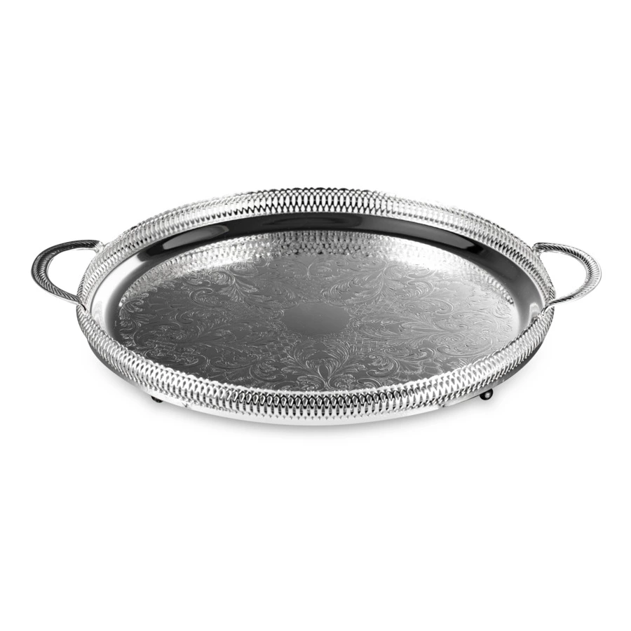 Набор для чая Queen Anne: поднос, сахарница, ложка, 6 стаканов с подстаканниками, сталь, стекло