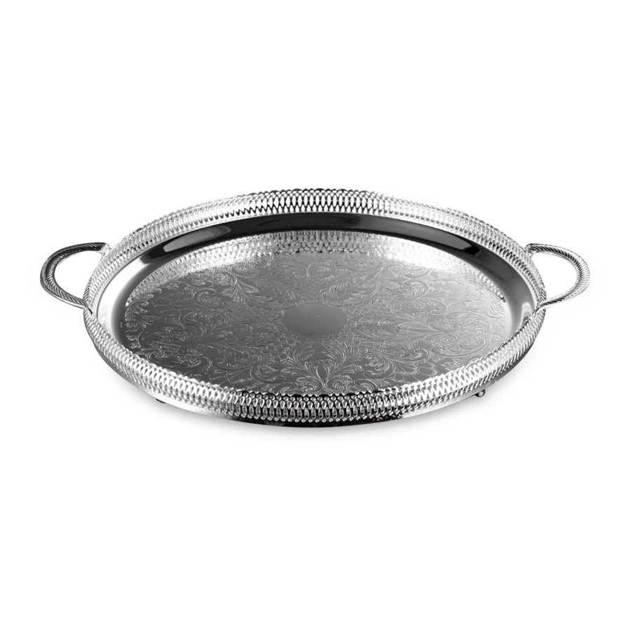 Набор для чая Queen Anne: поднос, сахарница, ложка, 6 стаканов с подстаканниками, сталь, стекло