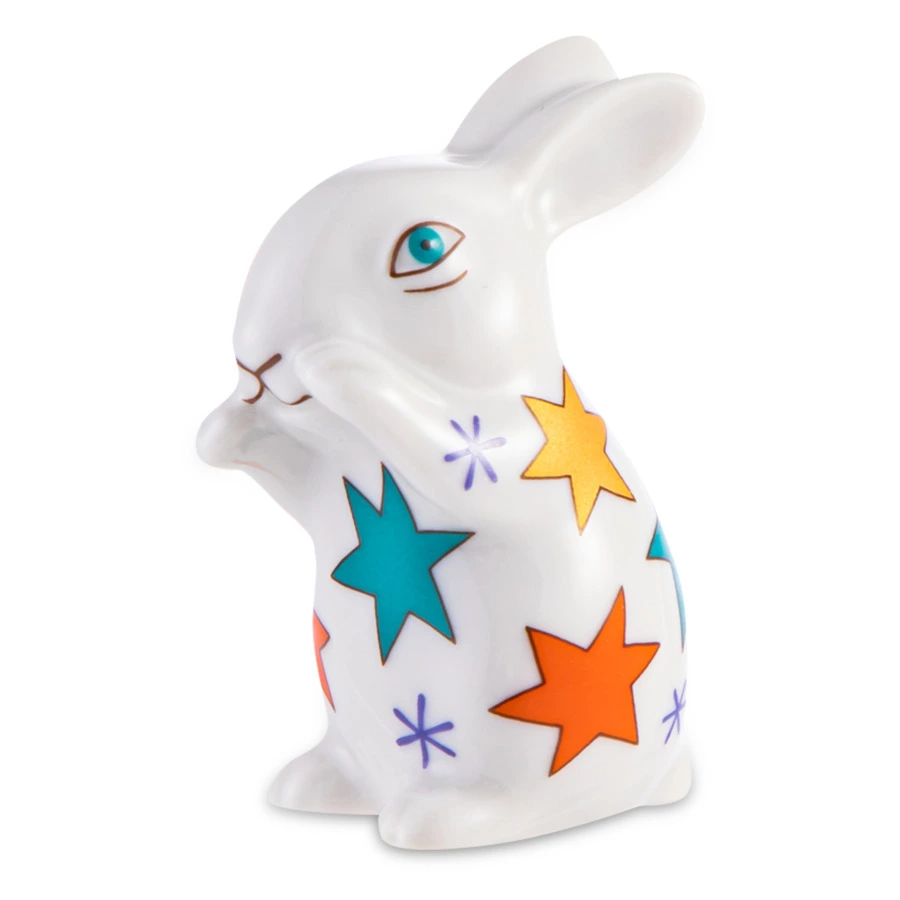 Скульптура ИФЗ Кролик Шустрик Звездочки 6,2 см, фарфор твердый