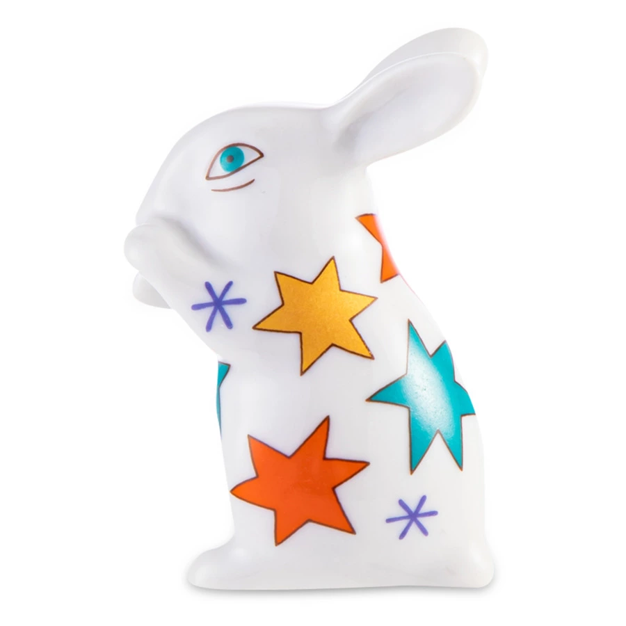 Скульптура ИФЗ Кролик Шустрик Звездочки 6,2 см, фарфор твердый