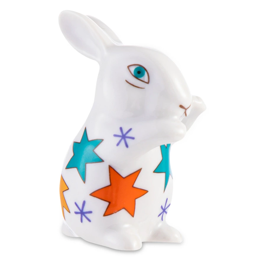 Скульптура ИФЗ Кролик Шустрик Звездочки 6,2 см, фарфор твердый