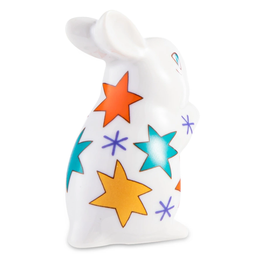 Скульптура ИФЗ Кролик Шустрик Звездочки 6,2 см, фарфор твердый