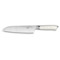 Нож японский Шеф Сантоку Deglon Дамаск 67 кованый 18 см, ручка белый пластик (кориан)