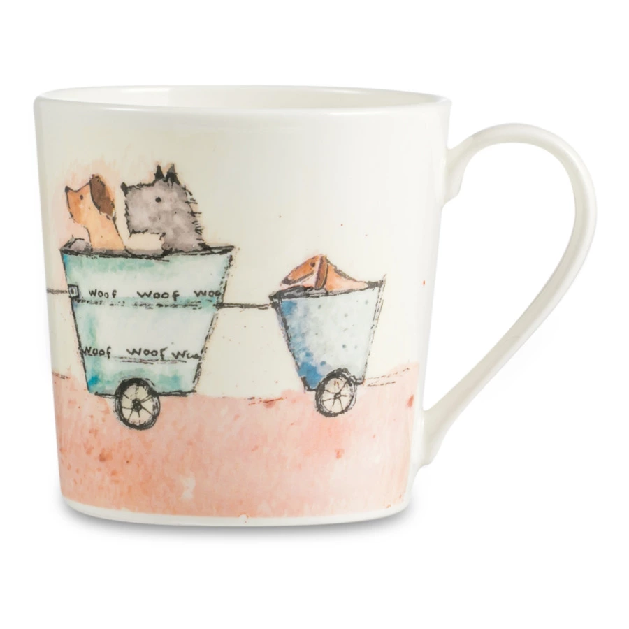 Кружка Just Mugs Dorset Такси Три собачки 400 мл, фарфор костяной