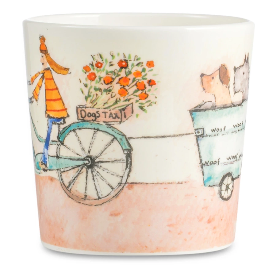 Кружка Just Mugs Dorset Такси Три собачки 400 мл, фарфор костяной