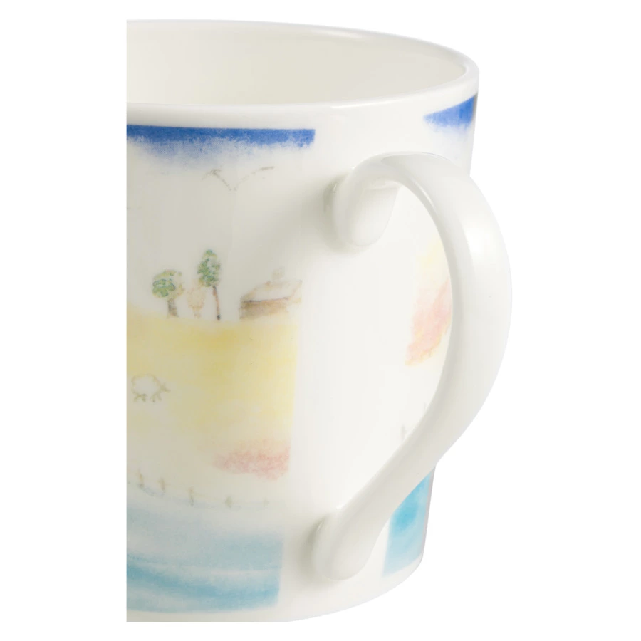 Кружка Just Mugs Dorset Морской пейзаж Маяк 400 мл, фарфор костяной