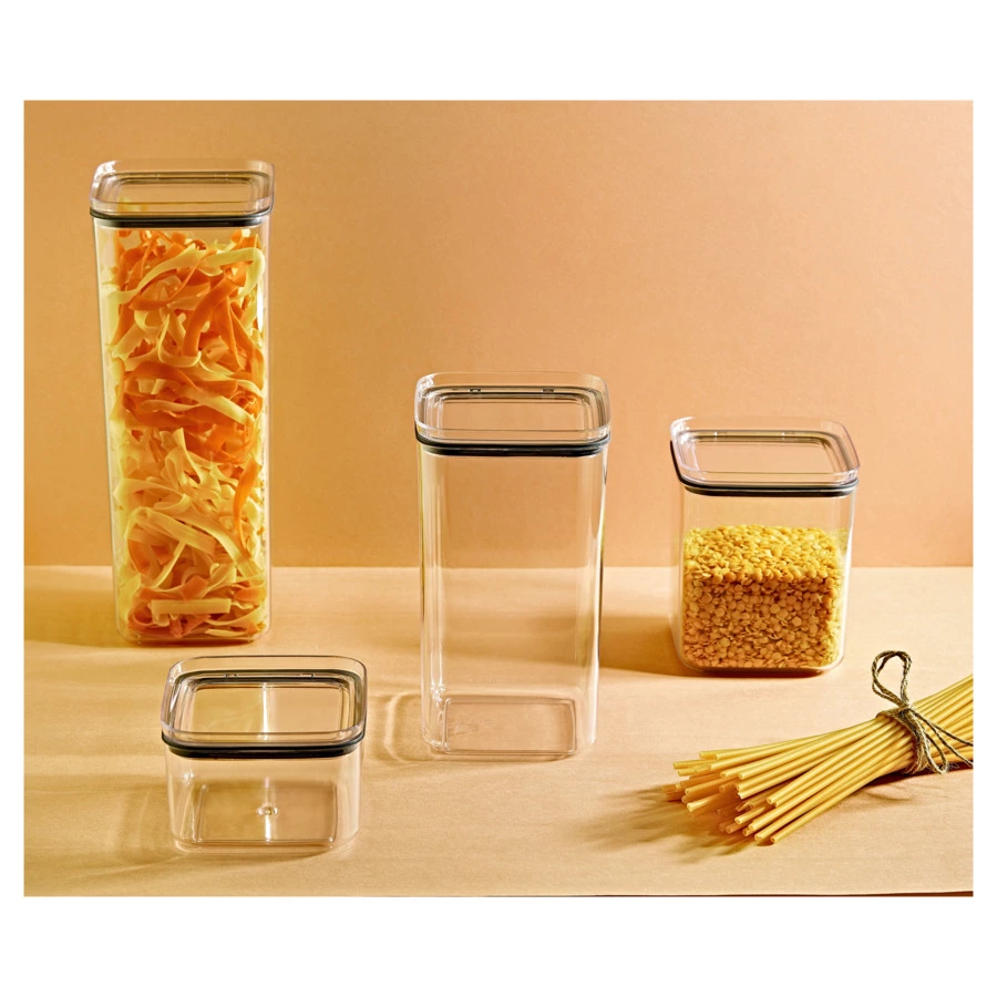 Банка для сыпучих продуктов с крышкой для ящика стола Emhouse 500 мл, 10,5х10,5х7,5 см, пластик