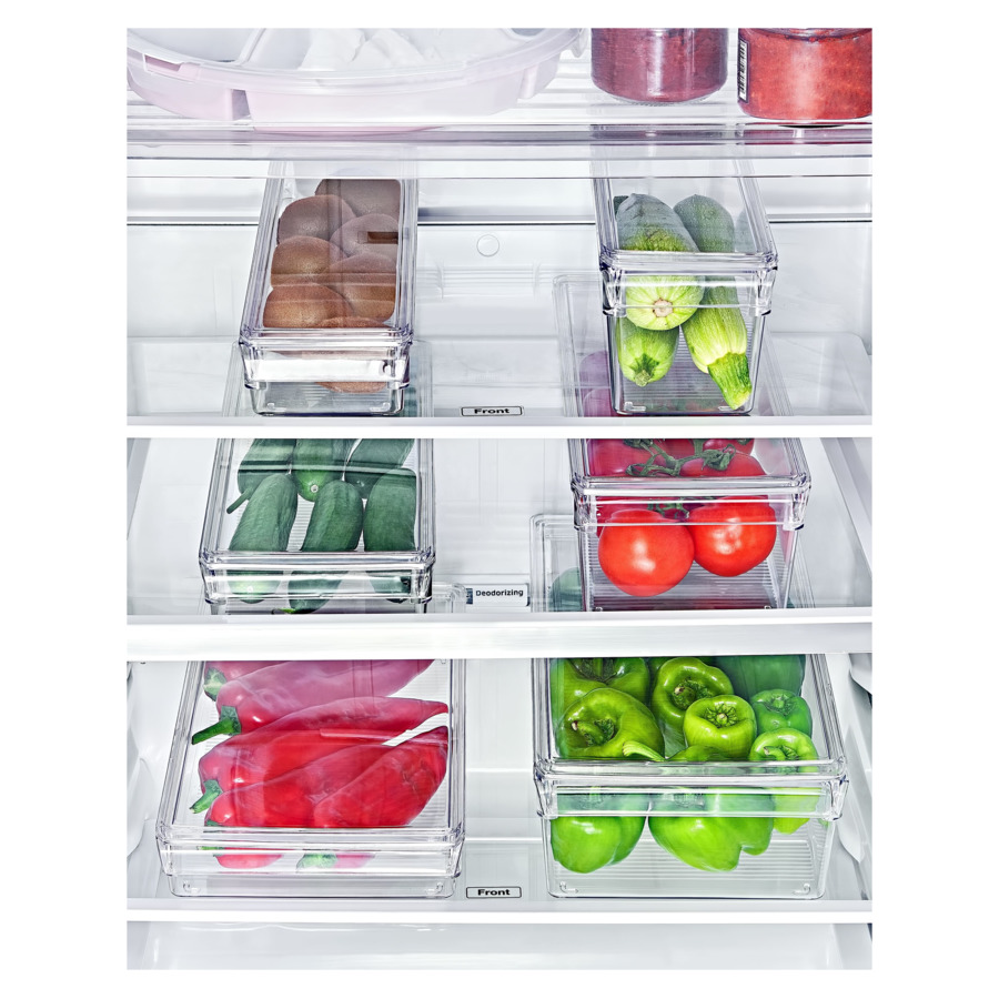 Органайзер для холодильника с крышкой Emhouse 36х15х5 см, пластик