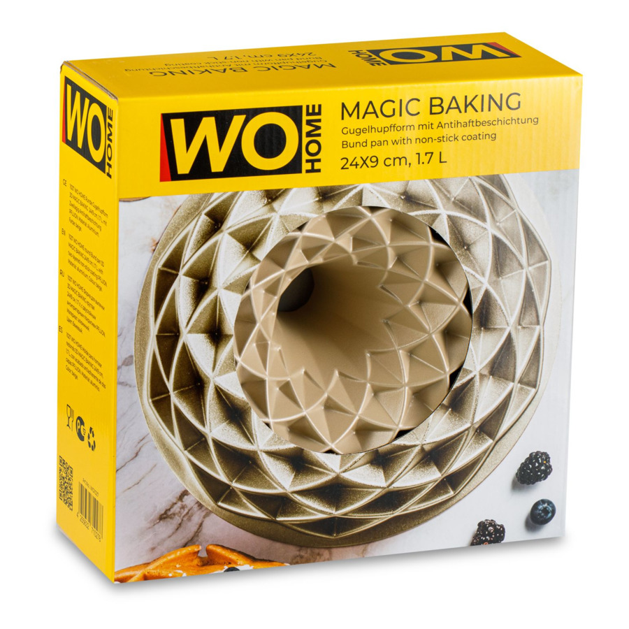 Форма для выпечки кекса WO HOME 3D Magic Baking 24х9 см, 1,7 л, алюминий, антипригарное покрытие