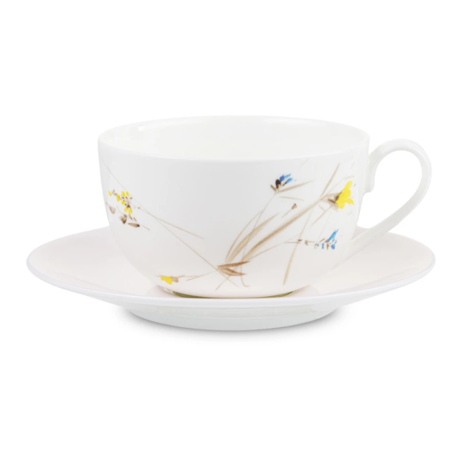 Чашка чайная с блюдцем Mix&Match Home Ирис 200 мл, фарфор