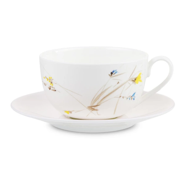 Чашка чайная с блюдцем Mix&Match Home Ирис 200 мл, фарфор