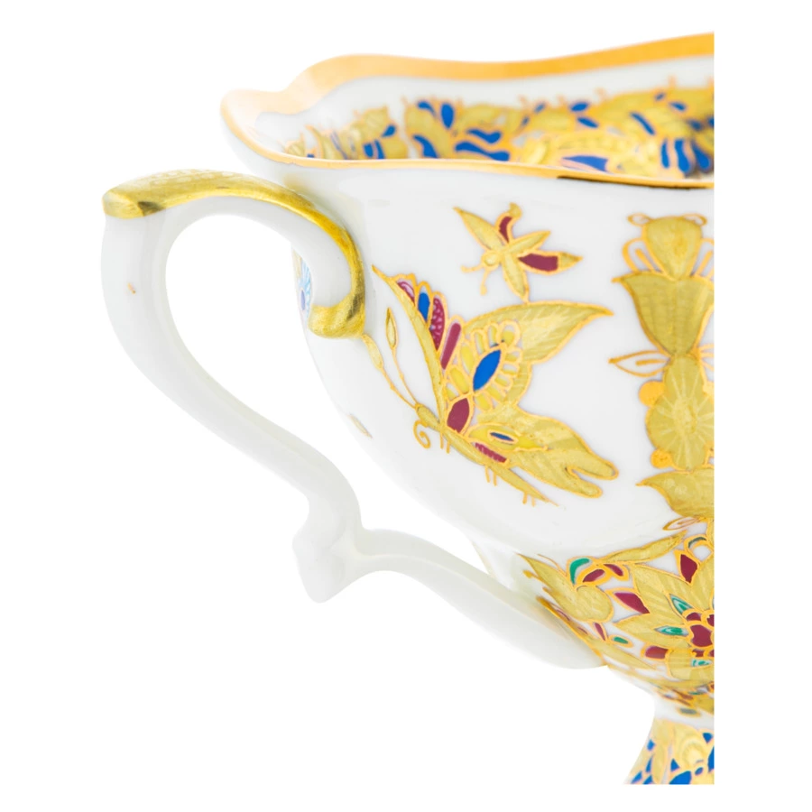 Сервиз чайный ИФЗ Фантастические бабочки Наташа на 3 предмета, фарфор костяной