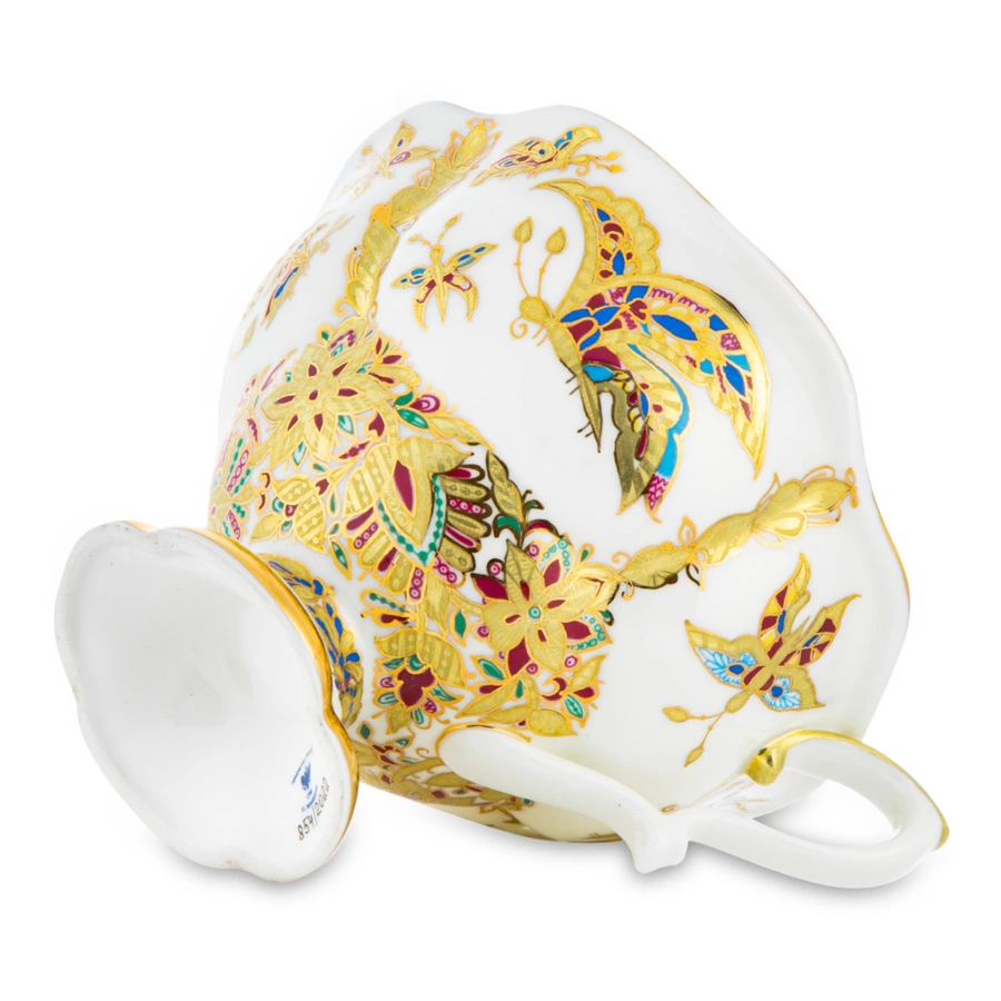 Сервиз чайный ИФЗ Фантастические бабочки Наташа на 3 предмета, фарфор костяной