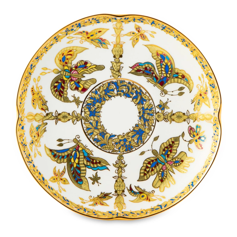 Сервиз чайный ИФЗ Фантастические бабочки Наташа на 3 предмета, фарфор костяной