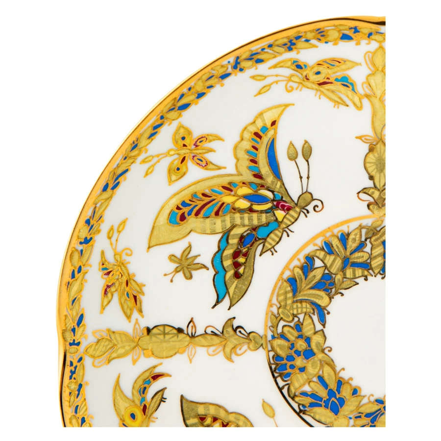 Сервиз чайный ИФЗ Фантастические бабочки Наташа на 3 предмета, фарфор костяной