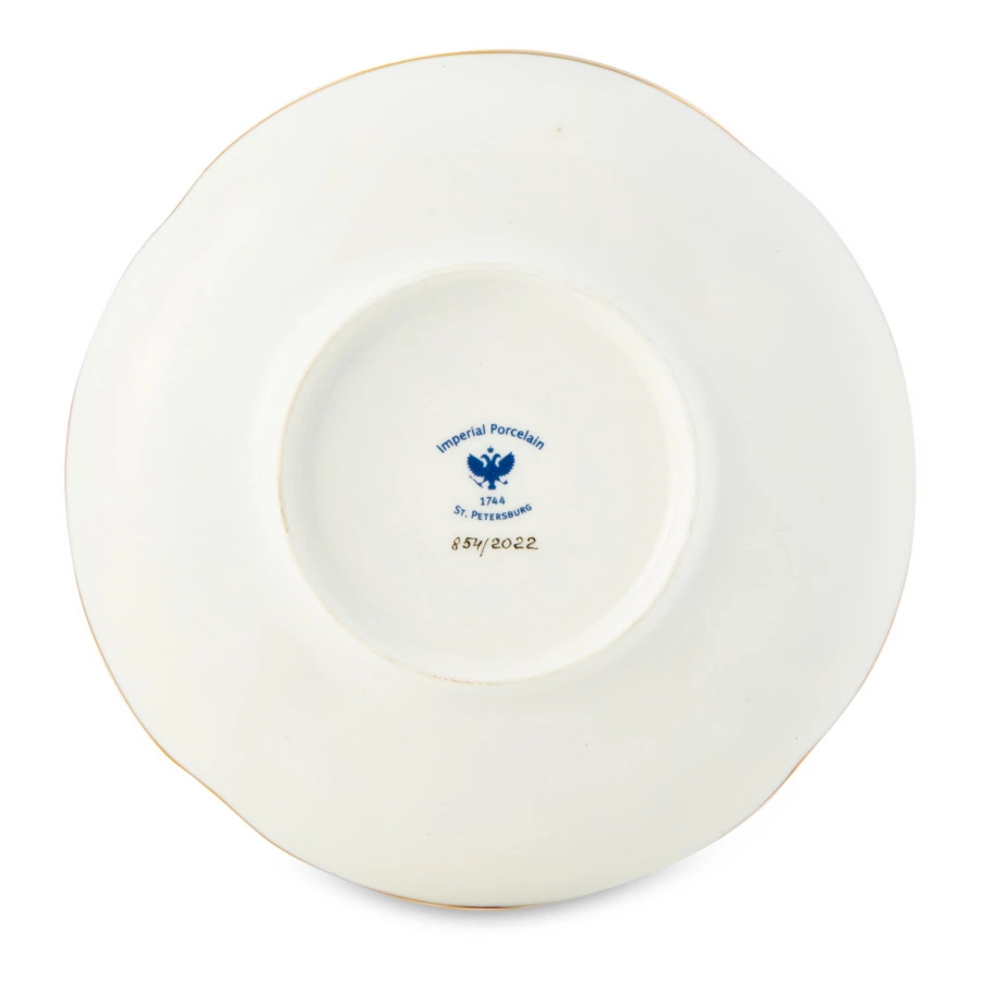 Сервиз чайный ИФЗ Фантастические бабочки Наташа на 3 предмета, фарфор костяной