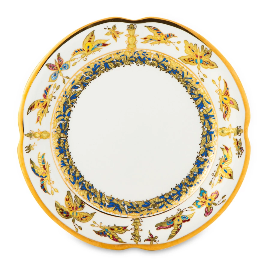 Сервиз чайный ИФЗ Фантастические бабочки Наташа на 3 предмета, фарфор костяной