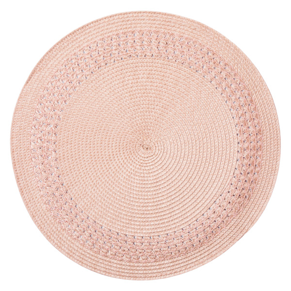 Салфетка подстановочная круглая WO HOME PATIO 38 см, розовая, полипропилен, полиэтилен