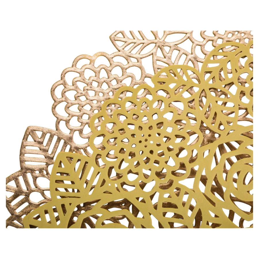 Салфетка подстановочная круглая Decor de table Home Rose 38 см, ПВХ, золотистая