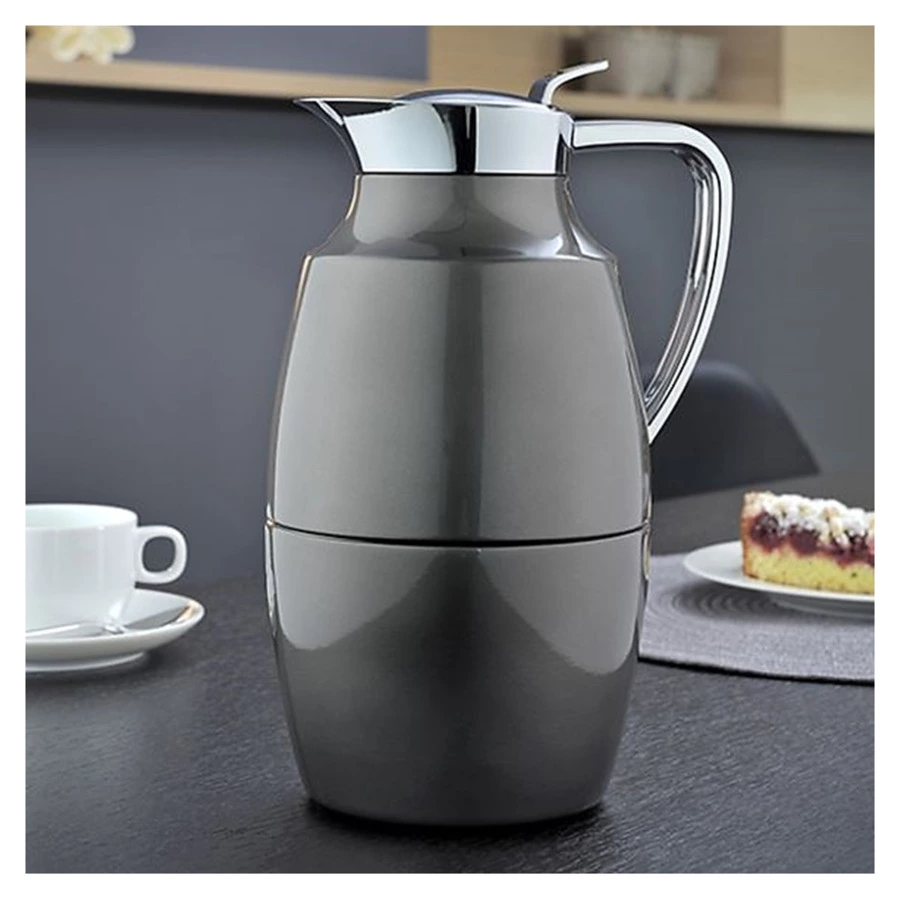 Термокувшин вакуумный со стеклянной колбой Alfi Pallas 1 л, серый, сталь нержавеющая, п/к (480621)