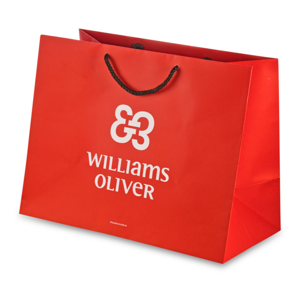 Пакет бумажный Вильямс и Оливер 45х35х23 см, красный