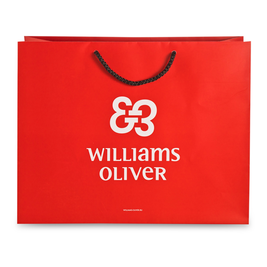 Пакет бумажный Вильямс и Оливер 45х35х23 см, красный