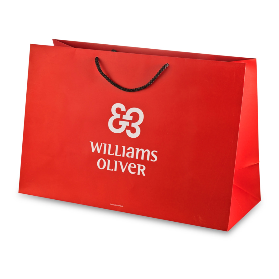 Пакет бумажный Вильямс и Оливер 60х40х24 см, красный