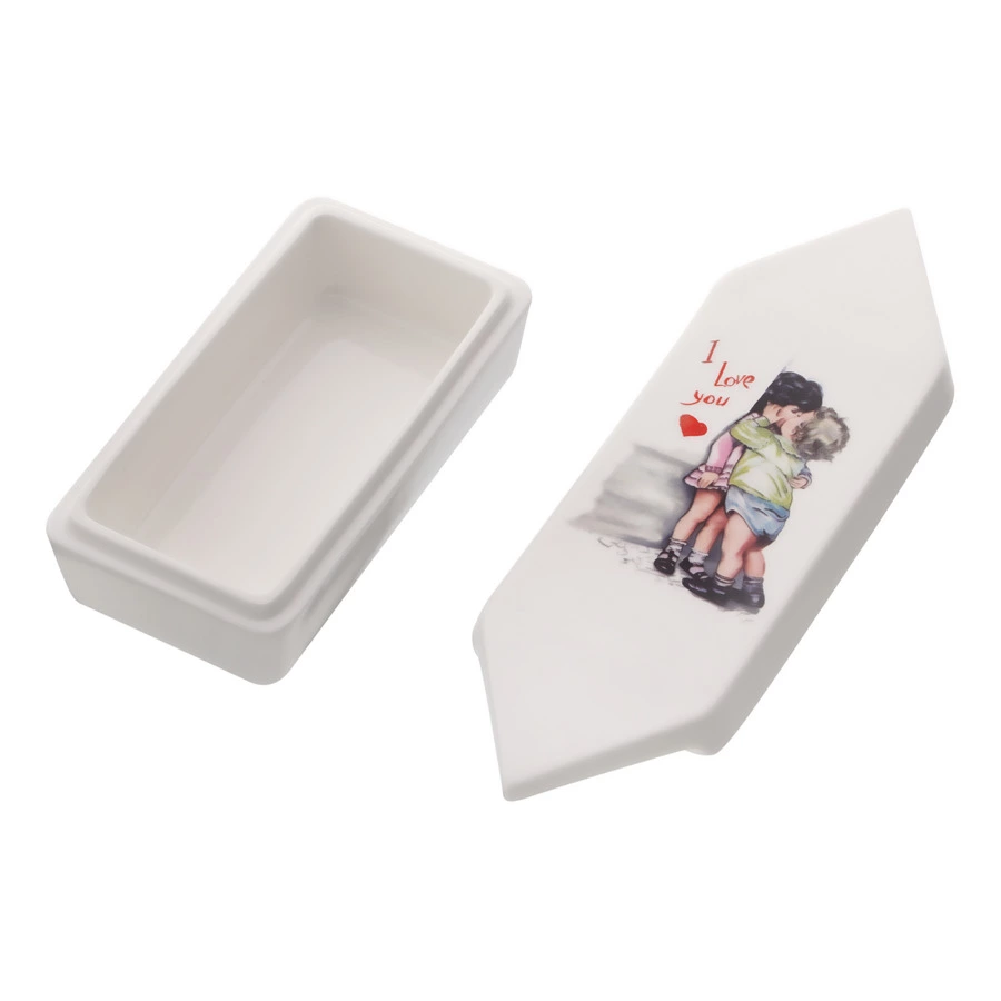 Шкатулка My Ceramic Story Первый поцелуй 18х6х4 см, фарфор твердый