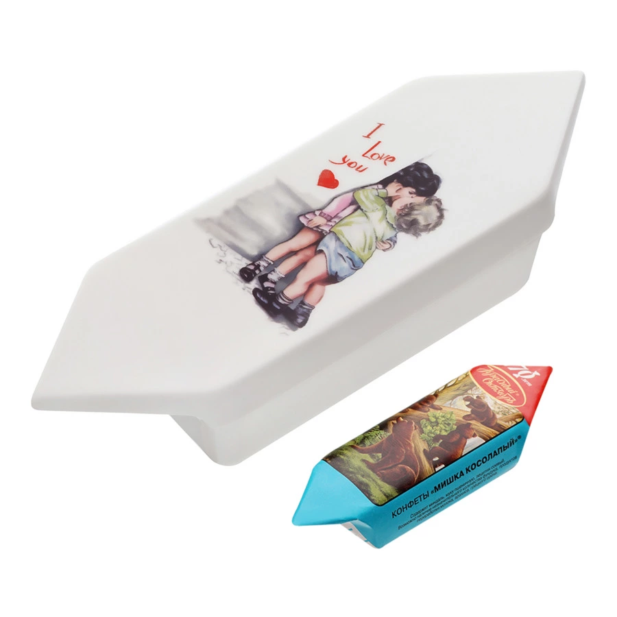 Шкатулка My Ceramic Story Первый поцелуй 18х6х4 см, фарфор твердый