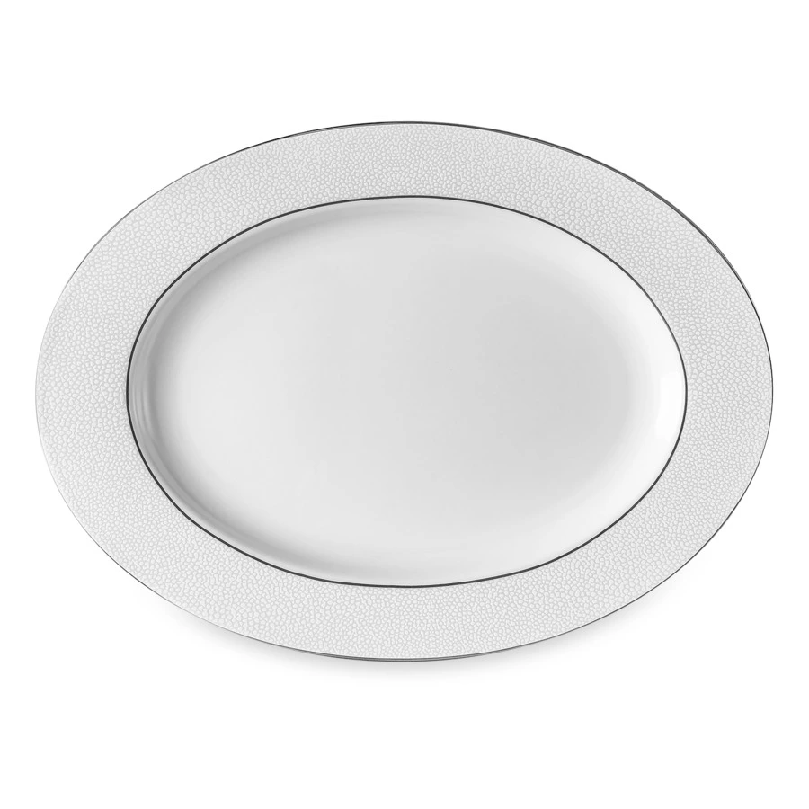 Блюдо овальное Narumi Белый жемчуг 32 см, фарфор костяной