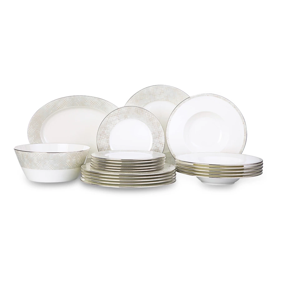 Сервиз столовый Narumi Жемчужная Мозаика на 6 персон 20 предметов, фарфор костяной