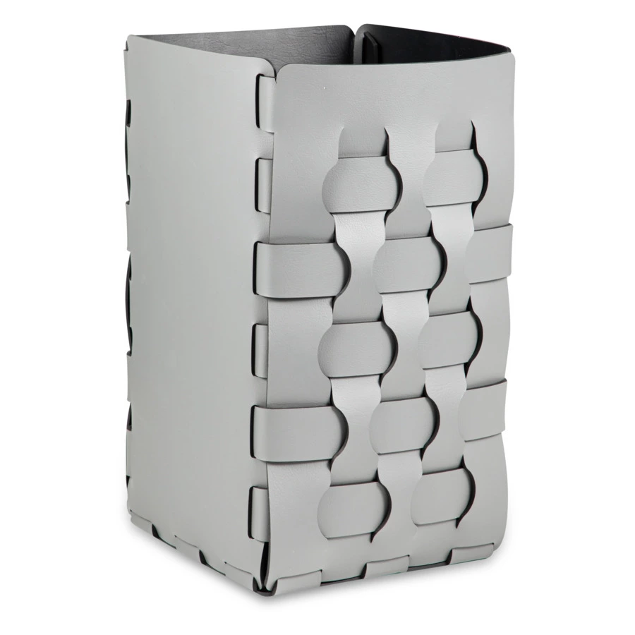 Корзина ADJ Dubai 20х20х35 см, кожа натуральная, серая