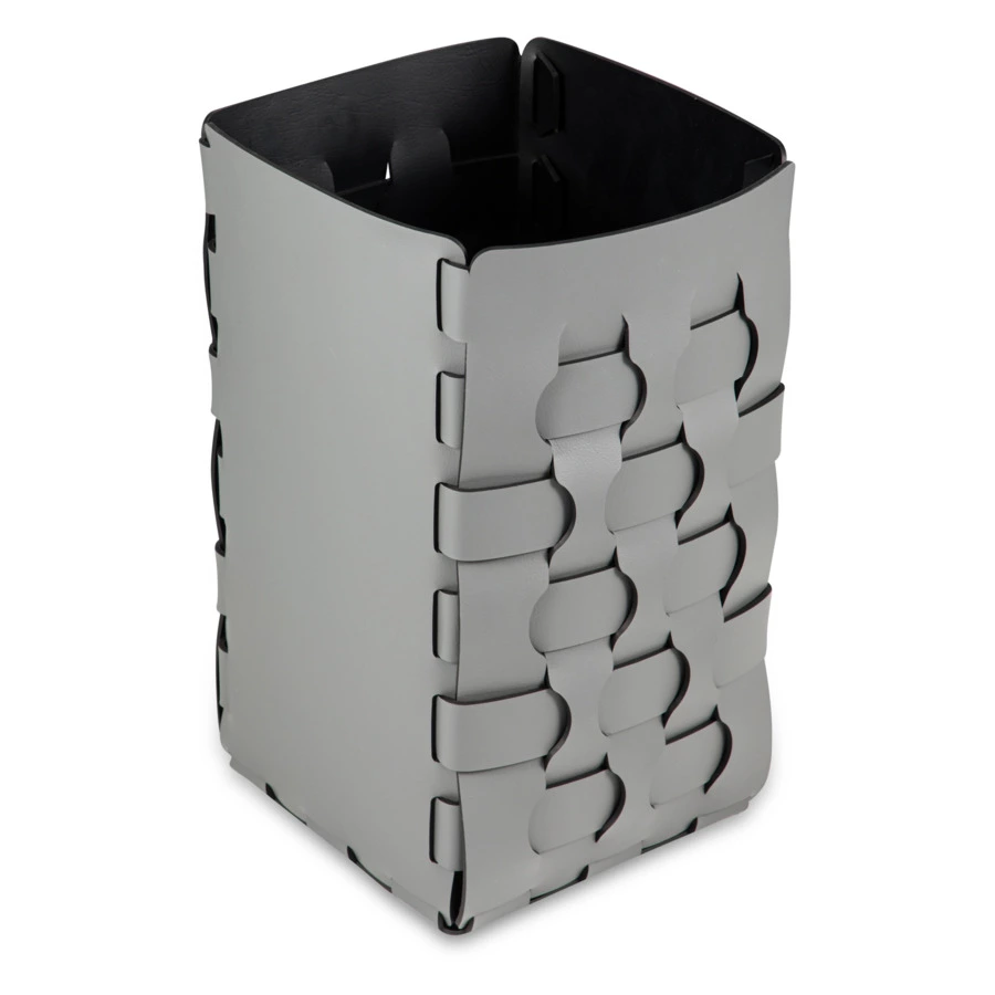 Корзина ADJ Dubai 20х20х35 см, кожа натуральная, серая