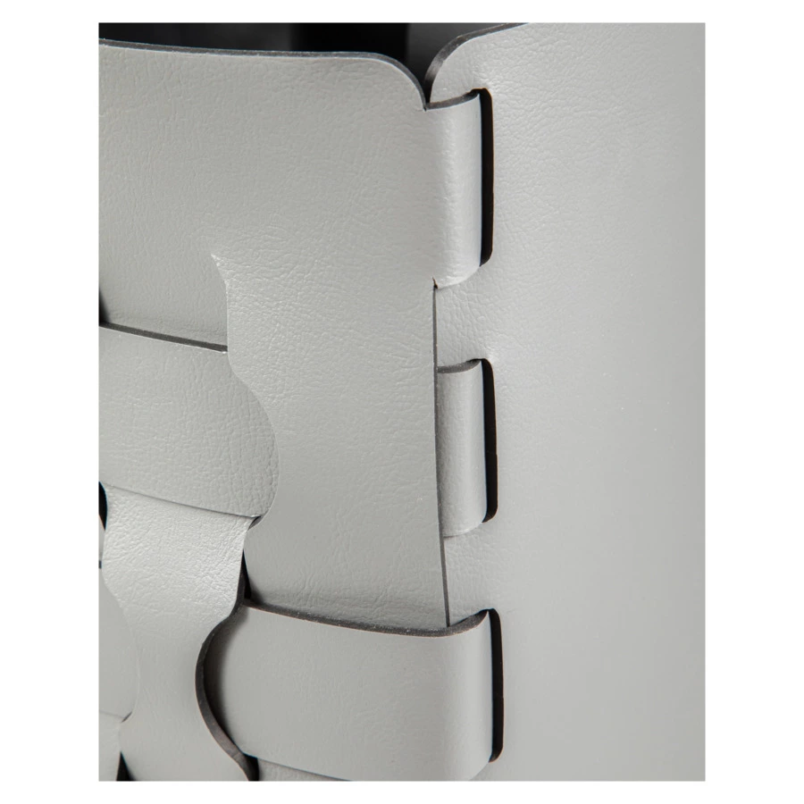 Корзина ADJ Dubai 20х20х35 см, кожа натуральная, серая