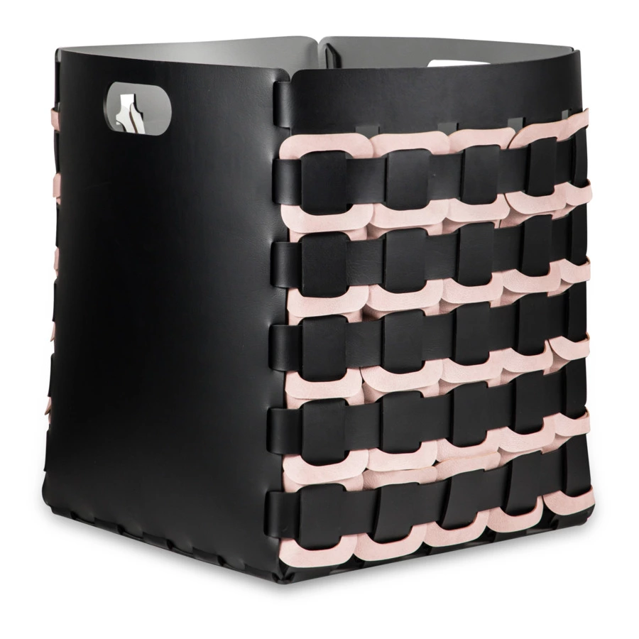 Корзина ADJ Geometria Quadratto 35х35 см, кожа натуральная, черная, п/к