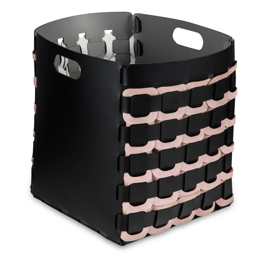 Корзина ADJ Geometria Quadratto 35х35 см, кожа натуральная, черная, п/к