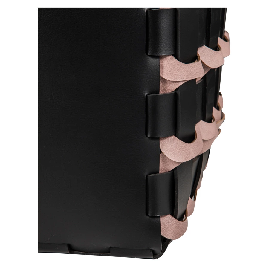 Корзина ADJ Geometria Quadratto 35х35 см, кожа натуральная, черная, п/к