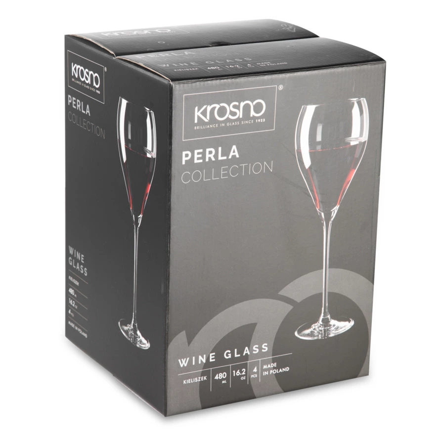 Набор бокалов для красного вина Krosno Жемчуг 480 мл, 4 шт, стекло