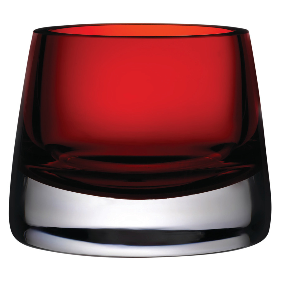 Подсвечник для чайной свечи Nude Glass Радость 8 см, стекло хрустальное, красный