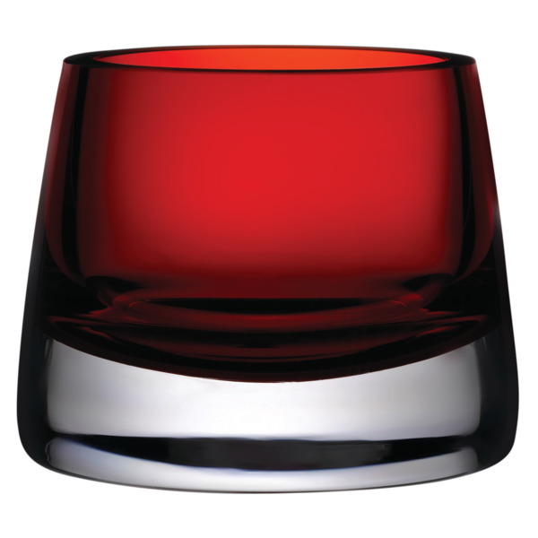 Подсвечник для чайной свечи Nude Glass Радость 8 см, стекло хрустальное, красный